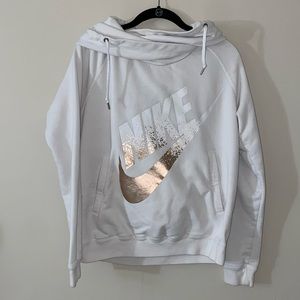 Small White and Rose Gold Scoop Neck Nike Hoodie, great condition!